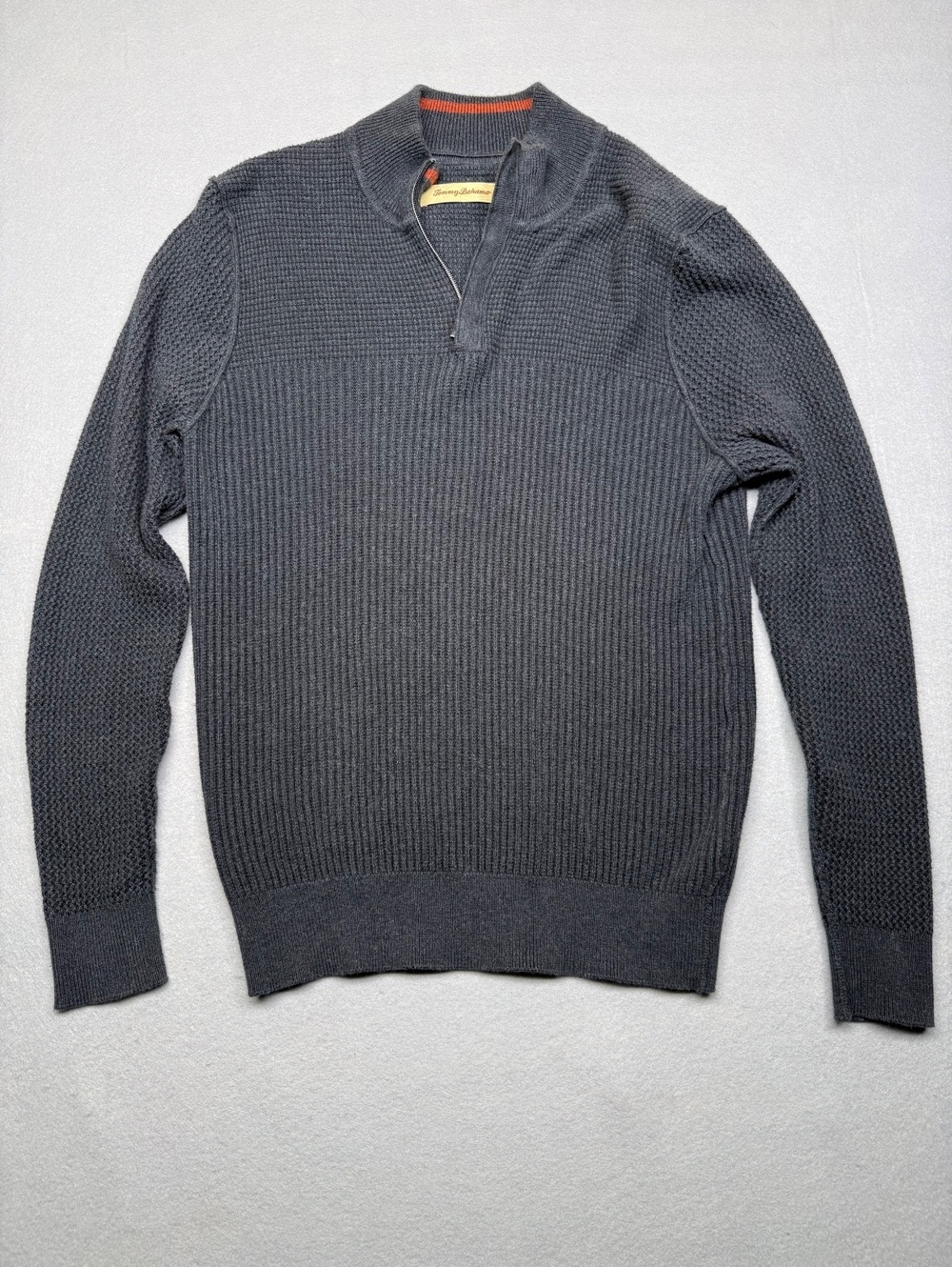Tommy Bahama Pullover Sweater Mens M Gray Cotton Cashmere